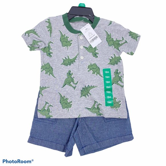 Carters Boys Dinosaur t'shirt & shorts set - Picture 1 of 5